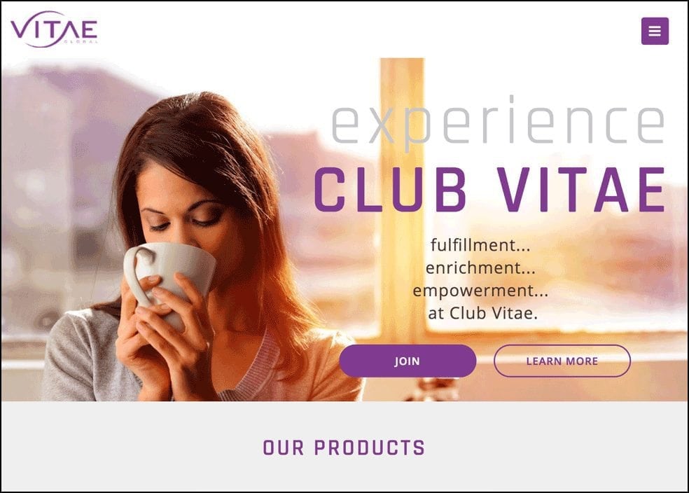 Vitae Global Homepage Preview powered by MarketPowerPRO